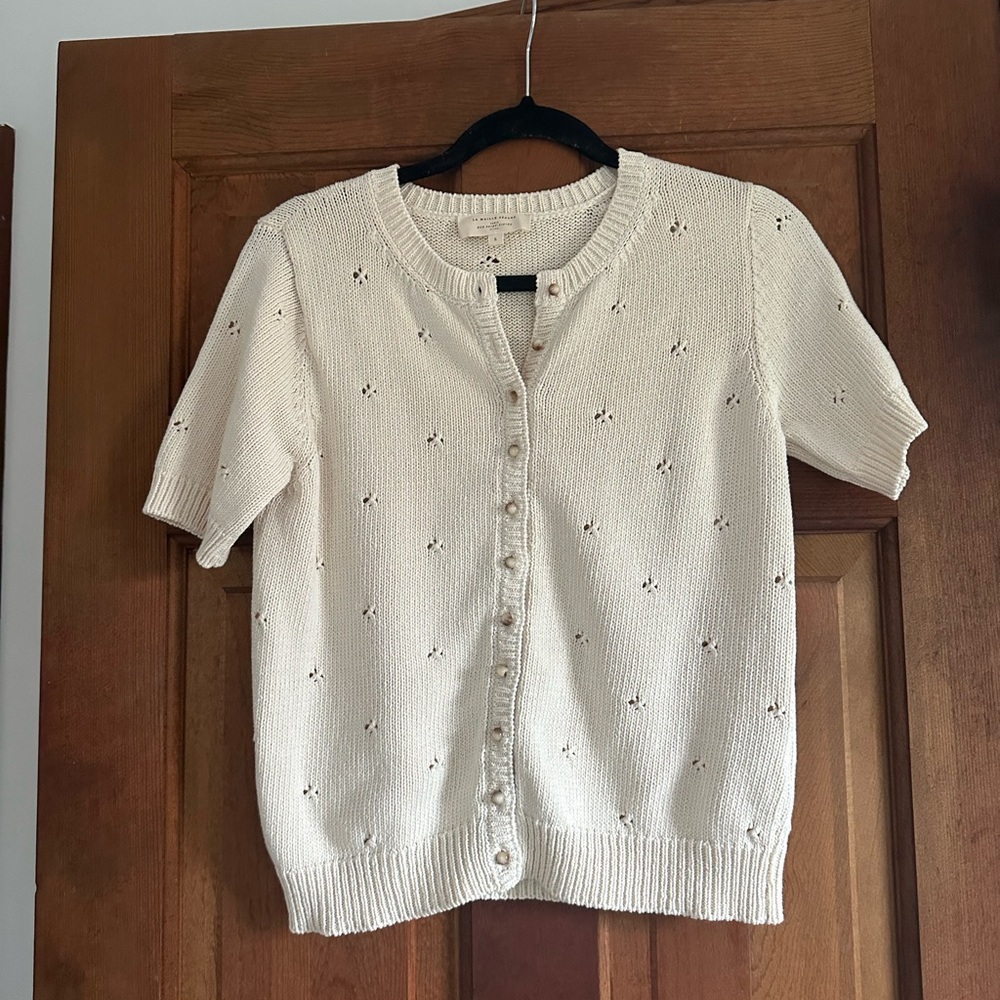 Sézane Cotton Button Up T-Shirt Sweater